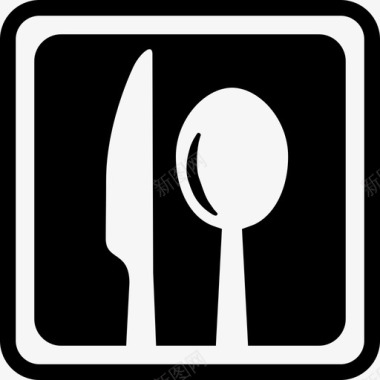 餐厅广场界面符号有刀和勺子食物厨房图标图标