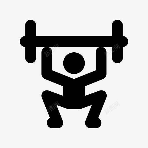 举重下蹲奥运会图标svg_新图网 https://ixintu.com 下蹲 举重 体育和游戏材料设计图标 健美 健身 健身房 奥运会 杠铃 运动员