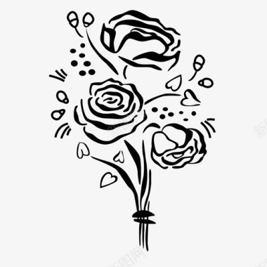 花束春天玫瑰图标图标
