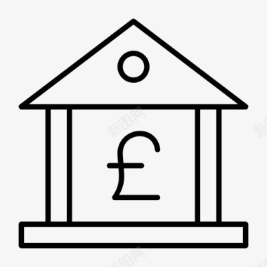 英镑银行安全货币储蓄图标图标