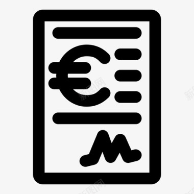 欧元合同贷款人财务报表图标图标