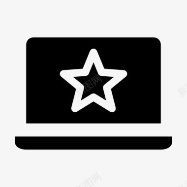 笔记本电脑收藏夹流媒体星星图标图标