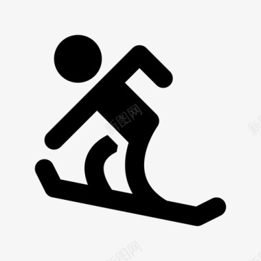 滑雪运动和游戏材料标图标图标