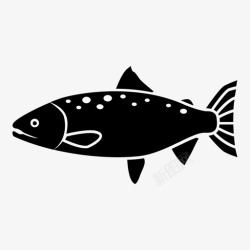 大西洋鲑鱼鲑鱼鳟鱼游泳图标高清图片