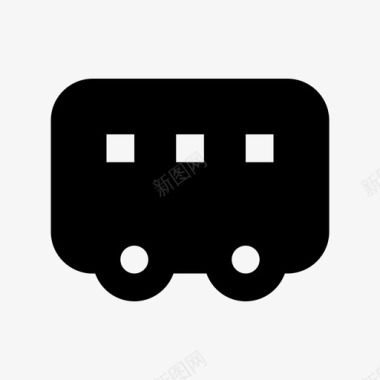 公共巴士运输和交付物料图标图标