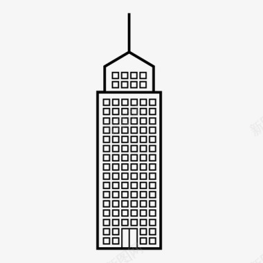 建筑摩天大楼振动图标图标