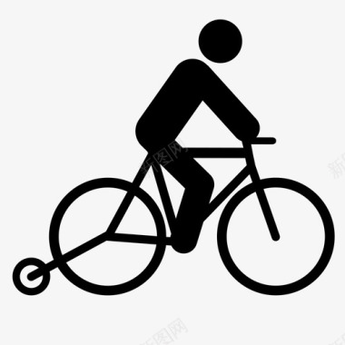 训练轮自行车儿童图标图标