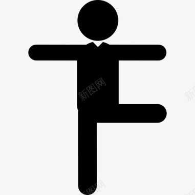 平衡男人的姿势运动人类图标图标