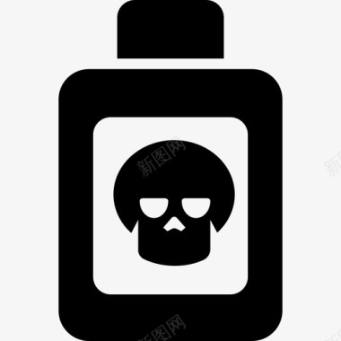 有骷髅标志的毒瓶医学的医学的图标图标