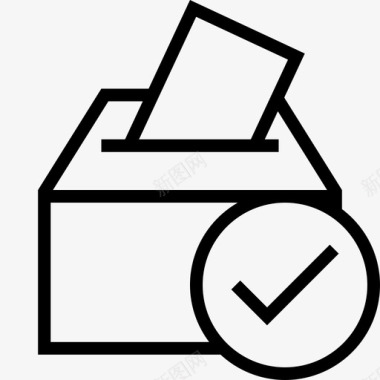 投票箱投票站选民登记图标图标