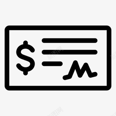 美元支票震颤销售单图标图标
