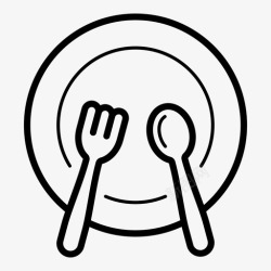 注意食物多样化桌子设置勺子移动图标高清图片