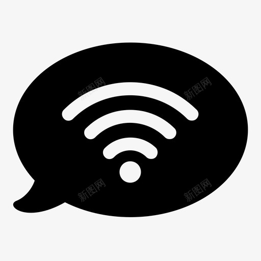 wifi聊天覆盖图标svg_新图网 https://ixintu.com wifi 互联网 信号 无线 网络 聊天 聊天气球 覆盖 速度