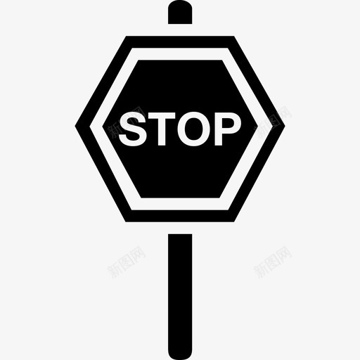 城市道路交通信号灯六边形立杆标志信号设置图标svg_新图网 https://ixintu.com 信号设置 城市道路交通信号灯六边形立杆 标志