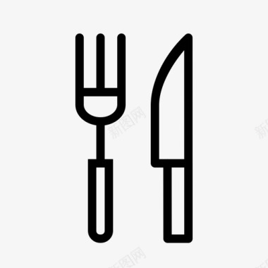 采购产品叉子和刀餐具餐食图标图标