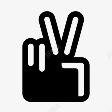 和平标志v两个手指图标图标