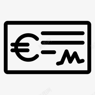 欧元支票现金流销售单图标图标