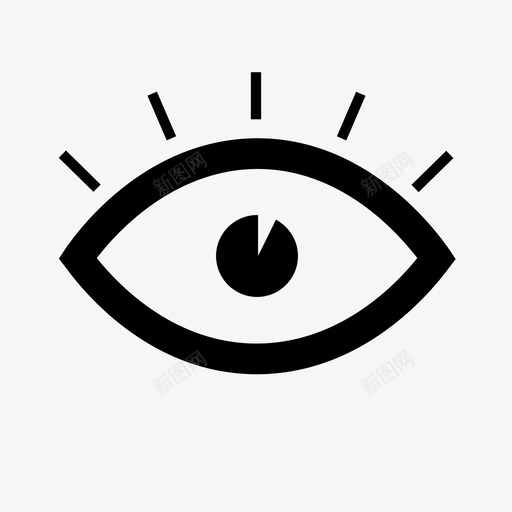 眼睛眨眼睫毛图标svg_新图网 https://ixintu.com 化妆 眨眼 眼睑 眼睛 睁眼 睫毛 能见度 视力 视野