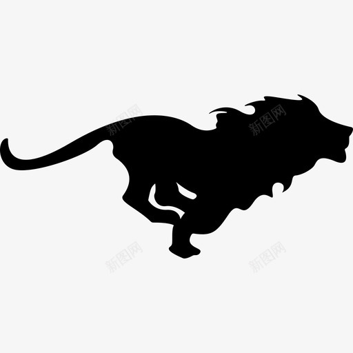 奔跑的狮子动物动物王国图标svg_新图网 https://ixintu.com 动物 动物王国 奔跑的狮子
