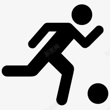 足球运动员狭缝跑步图标图标
