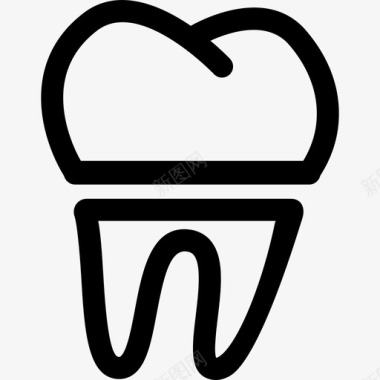 牙齿轮廓形状牙医图标图标