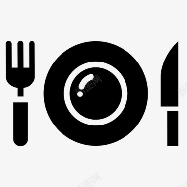 桌子设置盘子餐盘图标图标