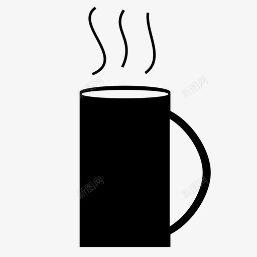 黑色杯子展示品茶图标svg_新图网 https://ixintu.com 咖啡 展示品 早餐 材料 物品 茶 陶器 马克杯 黑色杯子