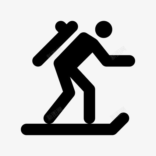 雪上滑冰运动和游戏材料标图标svg_新图网 https://ixintu.com 运动和游戏材料设计图标 雪上滑冰