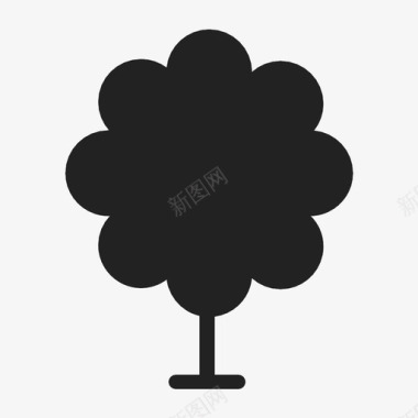 树乔木花坛图标图标