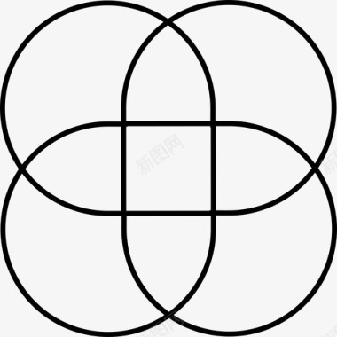 木质椭圆环重叠相互作用排列图标图标