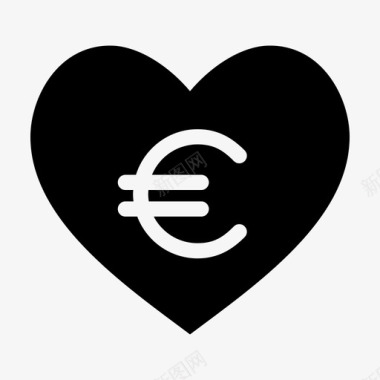 欧元之心付款金钱图标图标