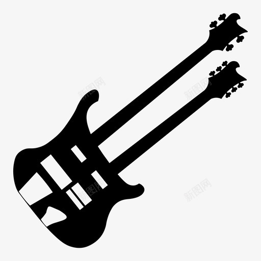 双颈吉他乐器图标svg_新图网 https://ixintu.com 乐器 双颈吉他