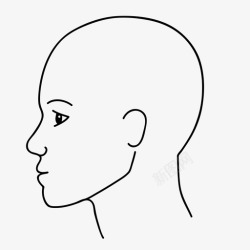 秃头女人脸秃头眼睛图标高清图片
