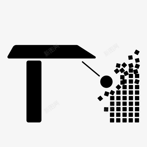 拆除破坏城市图标svg_新图网 https://ixintu.com 倒塌 危险 城市 拆除 旧 物流 破坏 起重机 铁球