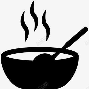 热的食物在碗里在厨房里图标图标