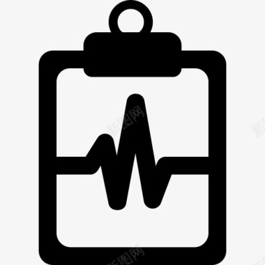 心跳的生命线在剪贴板上医学的医学的图标上图标