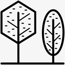 通用插图树木树木绘图浪涌图标高清图片