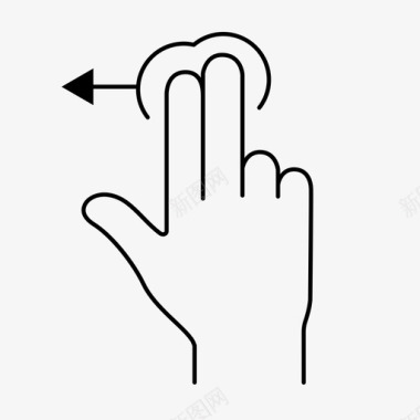 两个手指向左滑动两个手指触摸图标图标