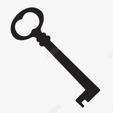 骨架钥匙锁和钥匙图标图标