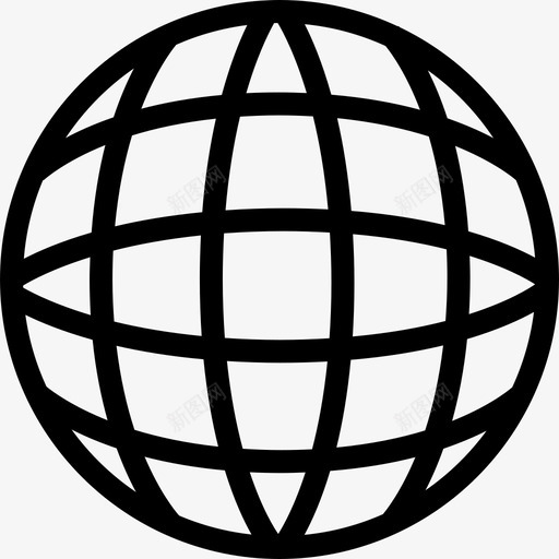 地球网格圆形状地球图标svg_新图网 https://ixintu.com 地球图标 地球网格圆 形状