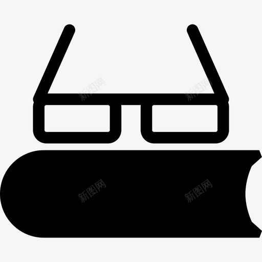 带眼镜的书图标svg_新图网 https://ixintu.com 带眼镜的书