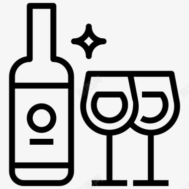 葡萄酒悸动餐厅图标图标