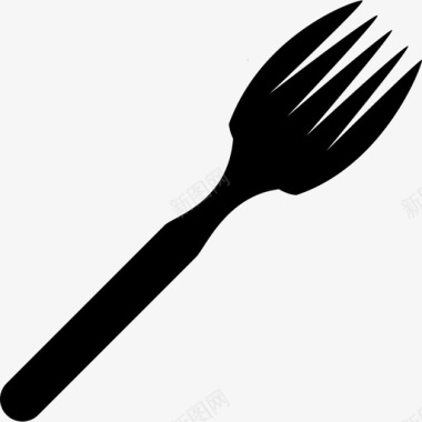 叉子吃东西的斜角轮廓工具和器具厨房图标图标