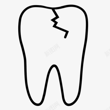 裂臼齿牙充填图标图标