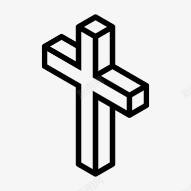 十字架方块十字架三维十字架图标图标
