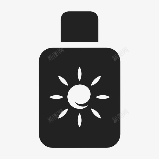 防晒霜海滩瓶子图标svg_新图网 https://ixintu.com spf 乳液 保护 海滩 瓶子 防晒乳液 防晒霜