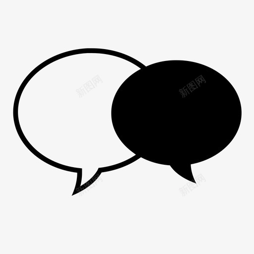 对话气球聊天图标svg_新图网 https://ixintu.com 两个气球 图像 对话 气球 聊天 讲话