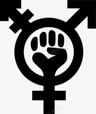 性别平等变性抗议图标图标