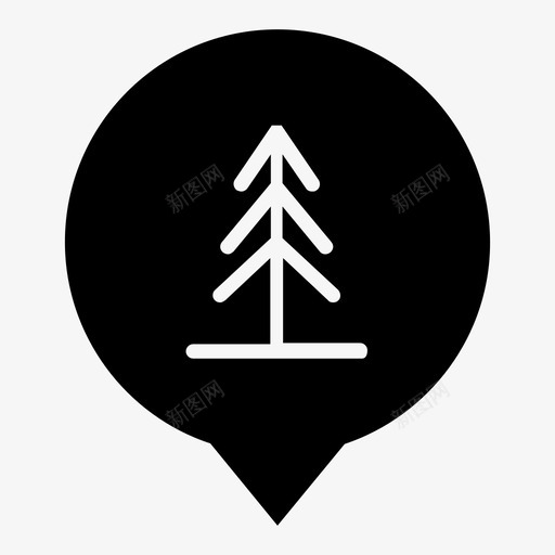 树景观地图图标svg_新图网 https://ixintu.com wsd地图标记 地图 景观 松树 标记 树