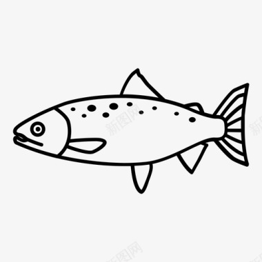 鲑鱼鳟鱼智能手机图标图标
